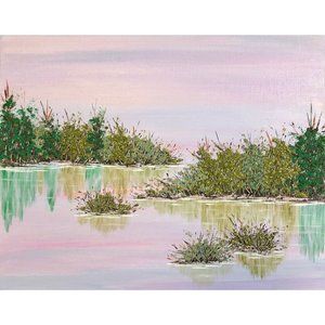 Be Still My Heart Original Acrylic Painting, 11 x 14" Landscape, Signed Art, Han